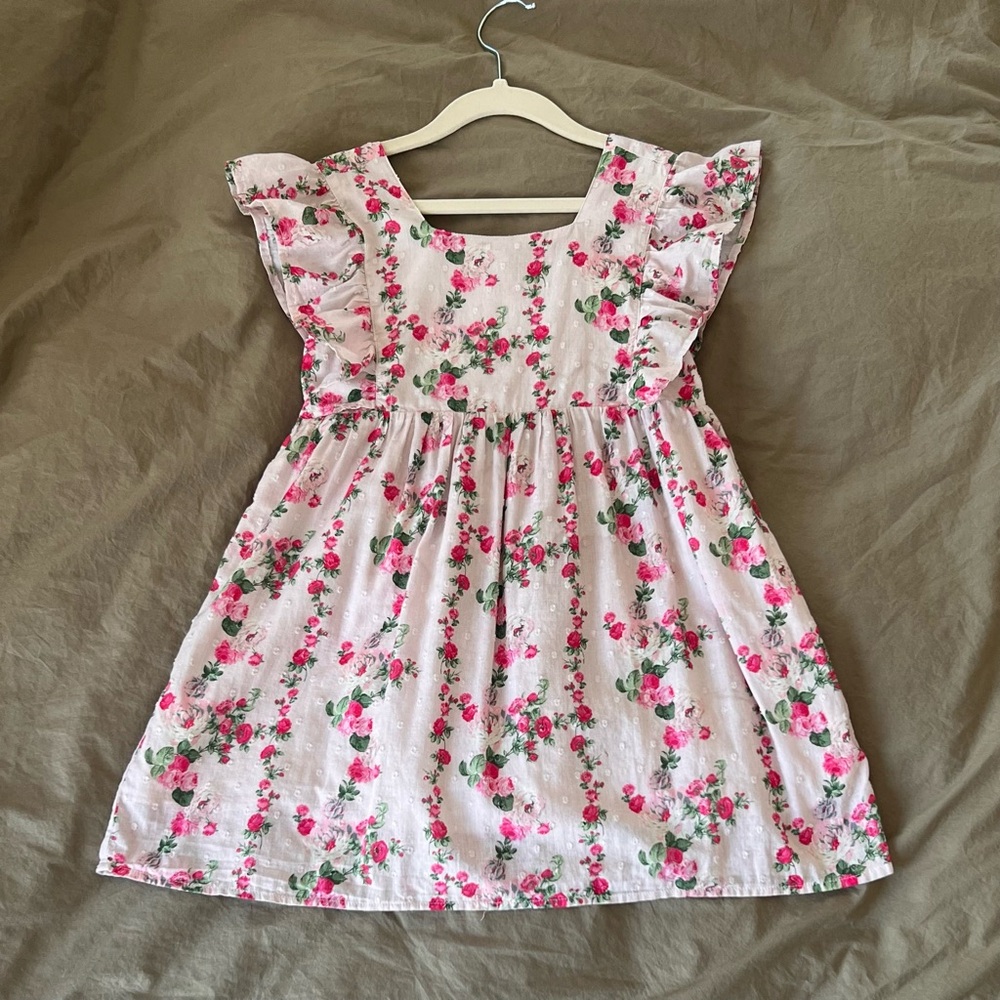 Charming Pink Floral Kids Dress